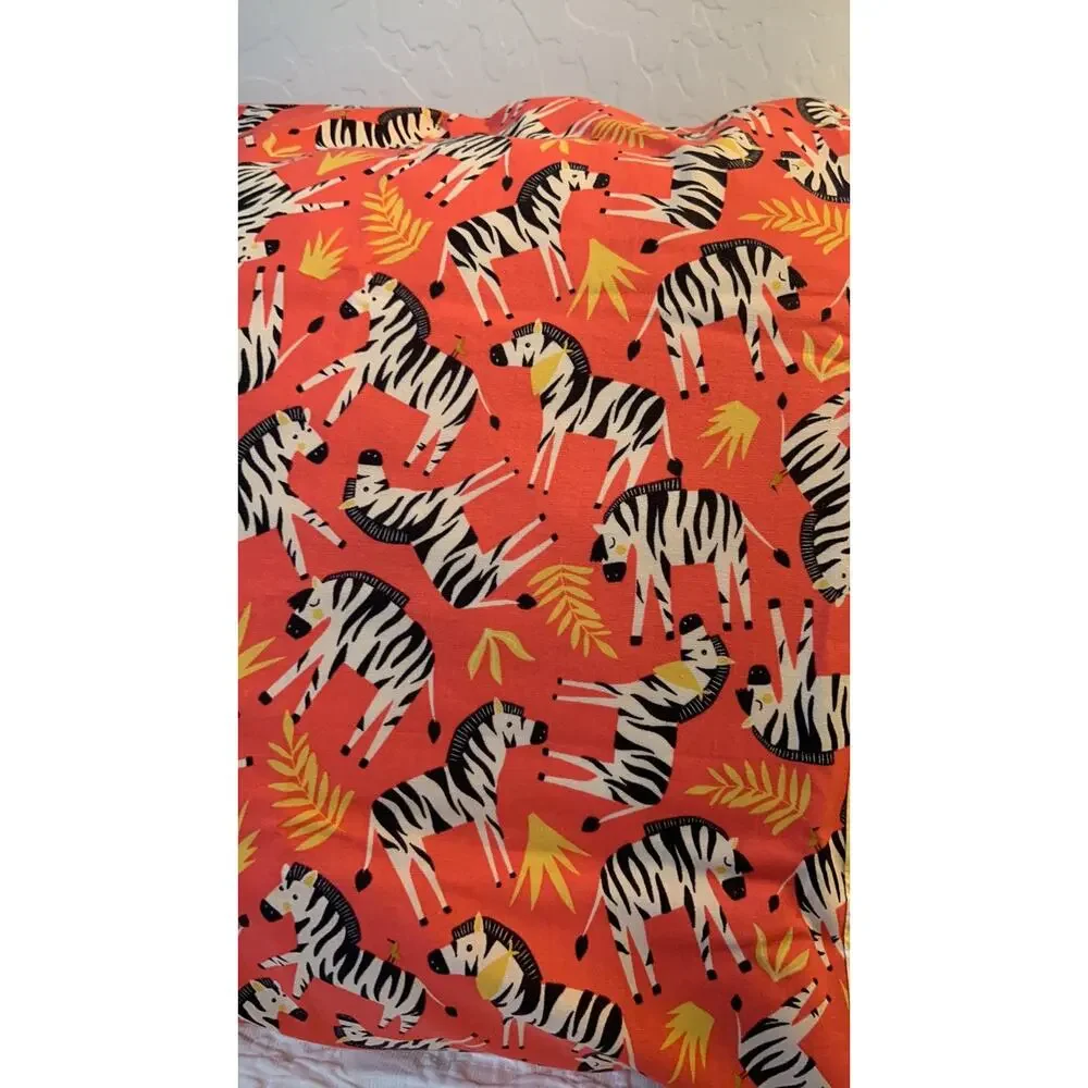 Handmade Zebra Pillowcase Set, Quilting Cotton with Yellow Band